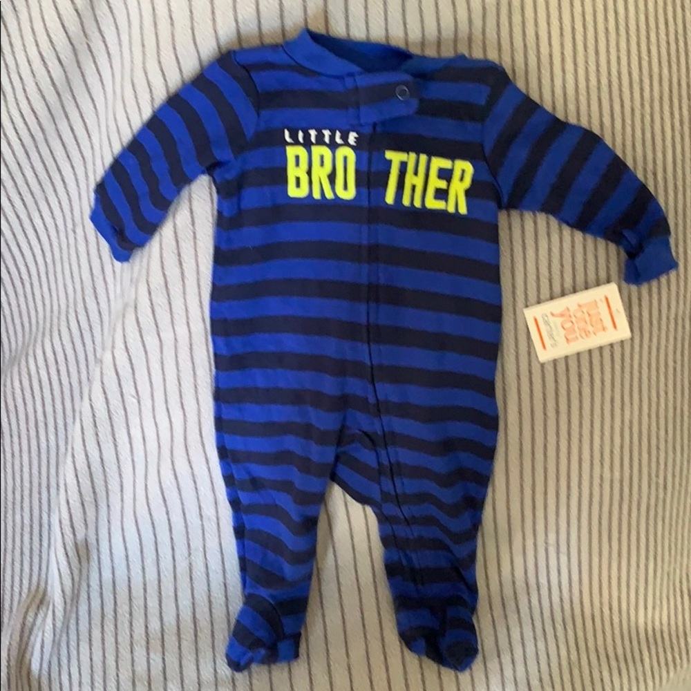 Carters little brother footed zip up